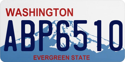 WA license plate ABP6510