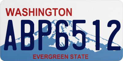 WA license plate ABP6512