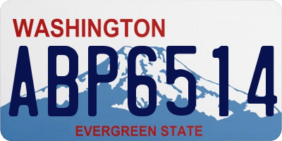 WA license plate ABP6514