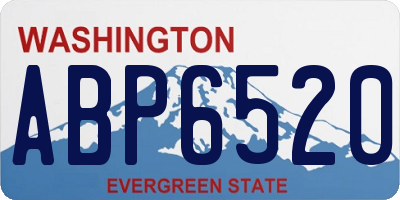 WA license plate ABP6520