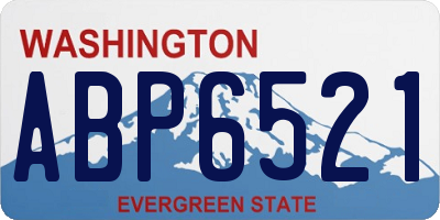 WA license plate ABP6521