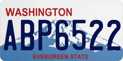 WA license plate ABP6522