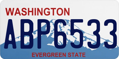WA license plate ABP6533
