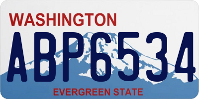 WA license plate ABP6534