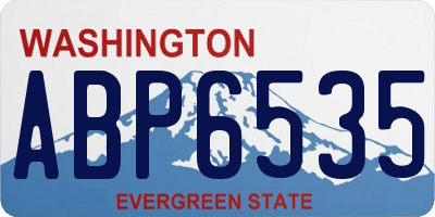 WA license plate ABP6535