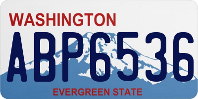 WA license plate ABP6536