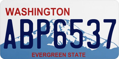 WA license plate ABP6537