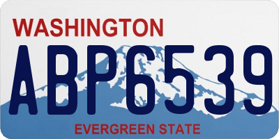 WA license plate ABP6539