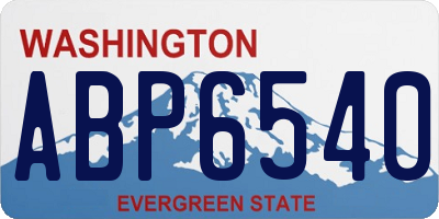 WA license plate ABP6540