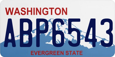WA license plate ABP6543