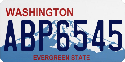 WA license plate ABP6545