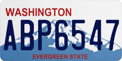 WA license plate ABP6547