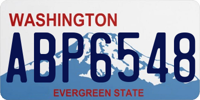 WA license plate ABP6548