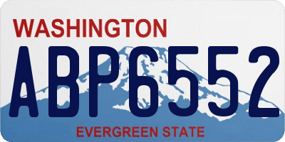 WA license plate ABP6552