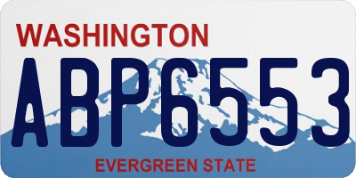 WA license plate ABP6553
