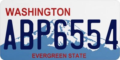 WA license plate ABP6554