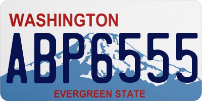 WA license plate ABP6555
