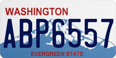 WA license plate ABP6557