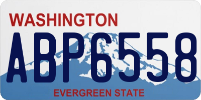WA license plate ABP6558