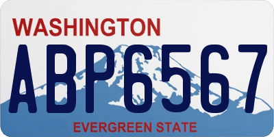 WA license plate ABP6567