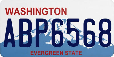 WA license plate ABP6568