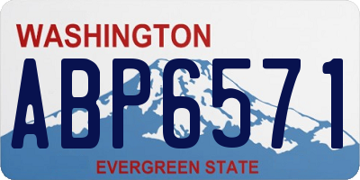 WA license plate ABP6571