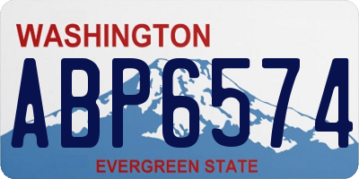 WA license plate ABP6574