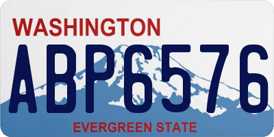 WA license plate ABP6576