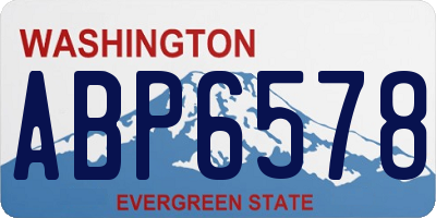 WA license plate ABP6578