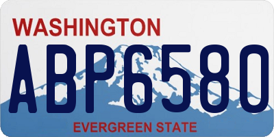 WA license plate ABP6580