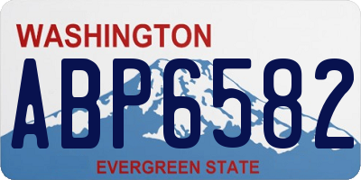 WA license plate ABP6582