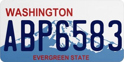 WA license plate ABP6583
