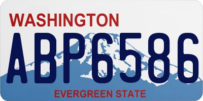 WA license plate ABP6586
