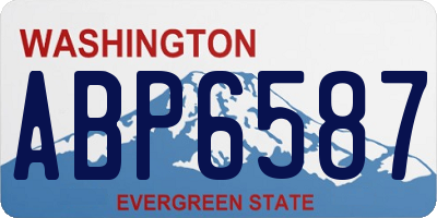 WA license plate ABP6587