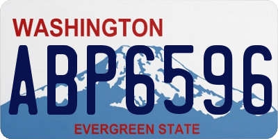 WA license plate ABP6596