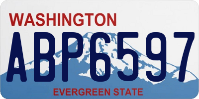 WA license plate ABP6597