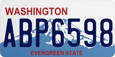 WA license plate ABP6598