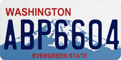 WA license plate ABP6604