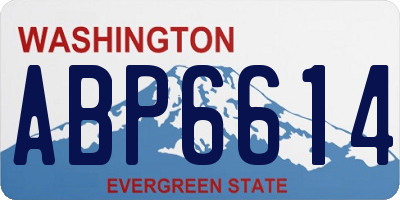 WA license plate ABP6614