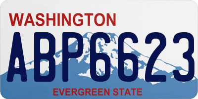 WA license plate ABP6623