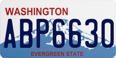 WA license plate ABP6630