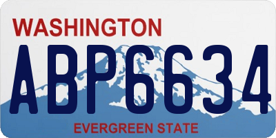 WA license plate ABP6634