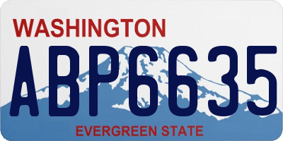 WA license plate ABP6635