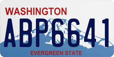 WA license plate ABP6641