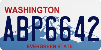 WA license plate ABP6642
