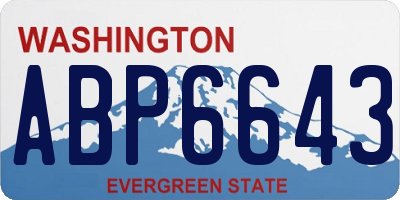 WA license plate ABP6643