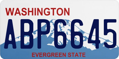 WA license plate ABP6645