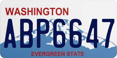 WA license plate ABP6647