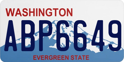 WA license plate ABP6649