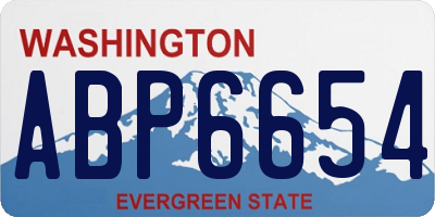 WA license plate ABP6654
